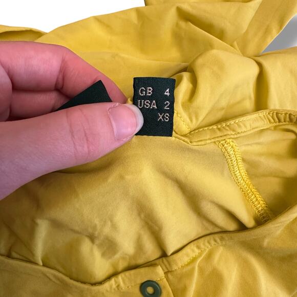 Chervò Sports‎ Neon Yellow Cropped Cardigan XS Y2K Festival Activewear Designer - Picture 7 of 9